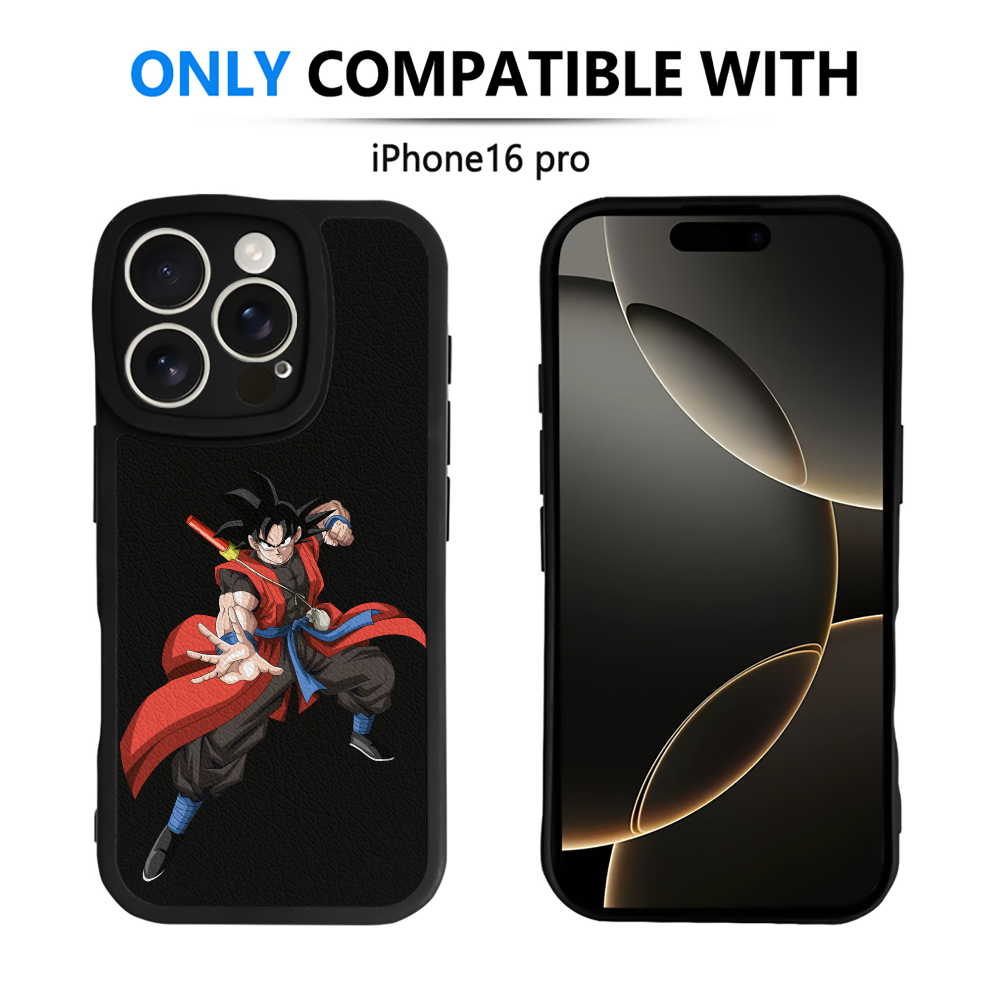 （画像用） ドラゴンボール 孫悟空（そん ごくう）Son Goku カカロット DRAGON BALL Kakarotto 【iPhone 16シリーズ対応】シリコンスマホケース（レザー調） 材質：シリコン